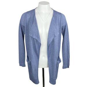MASSIMO DUTTI Italian Yarn Open Front Cardigan Sz XS Blue